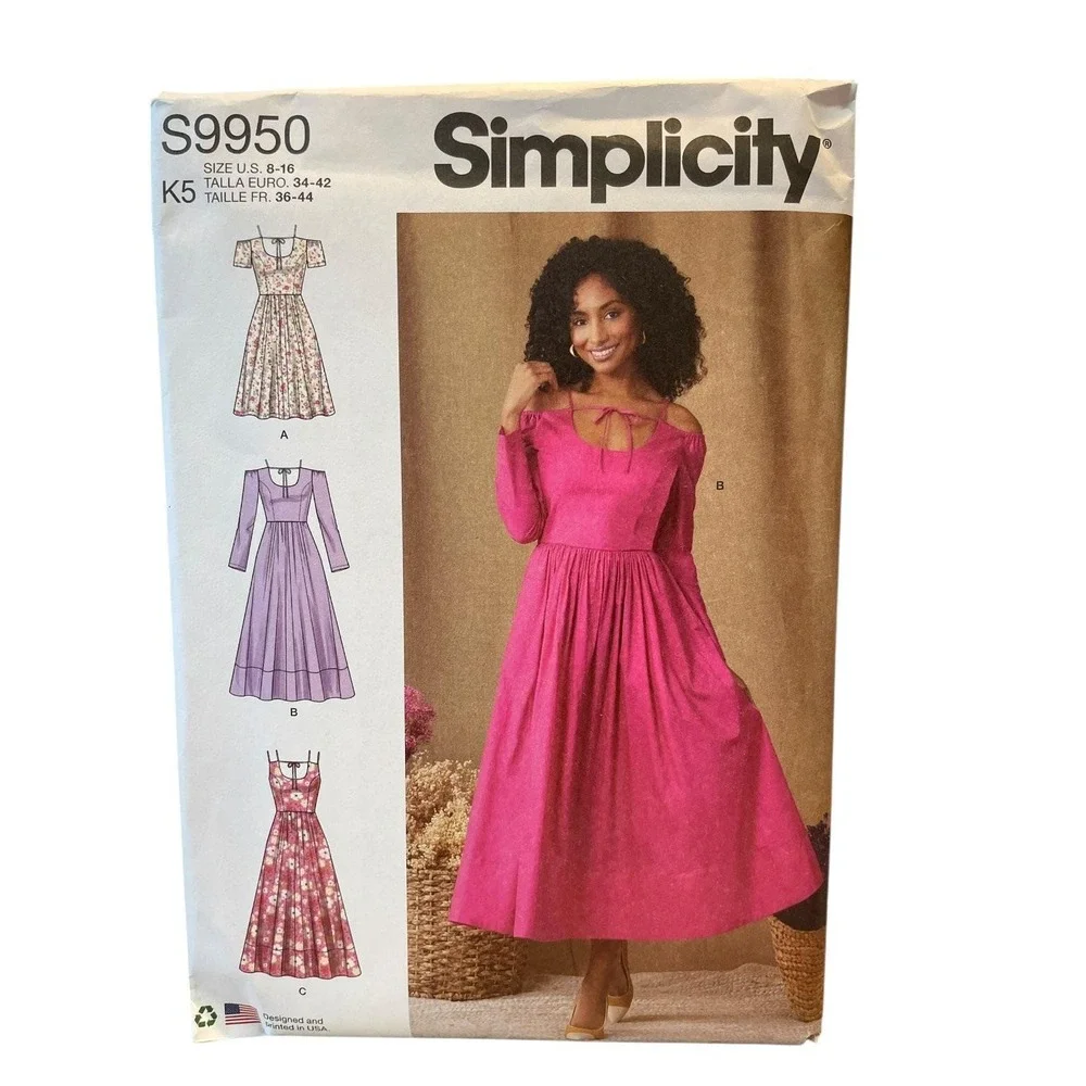 Simplicity S9950 Misses Dress Sewing Pattern Size 8-16